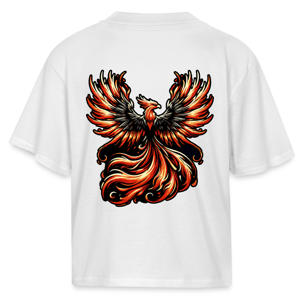 Women's Phoenix Graphic Boxy Tee with Logo - white