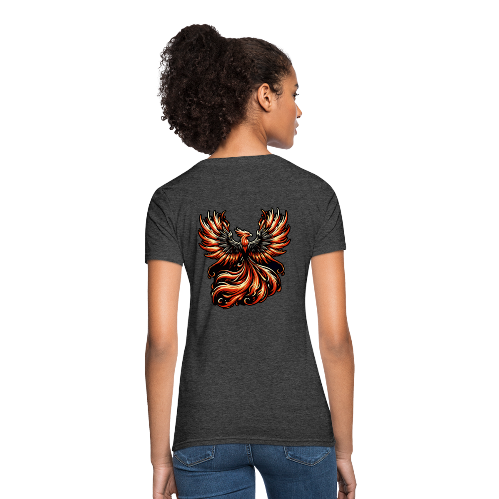 Women's Phoenix Graphic T-Shirt with Logo - heather black