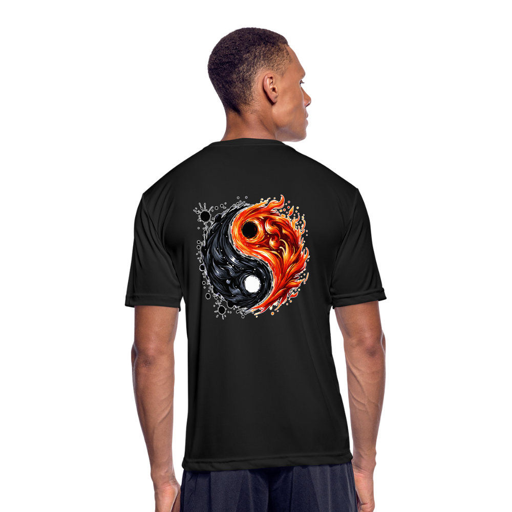 Men’s Official Ink and Ember  Yin and Yang Moisture Wicking Performance T-Shirt with Logo - black