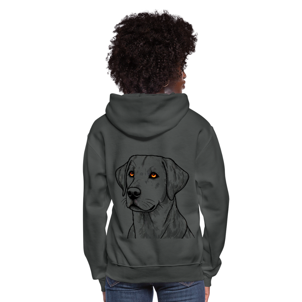 Women's Fine Line Labrador Graphic Hoodie with Logo - asphalt