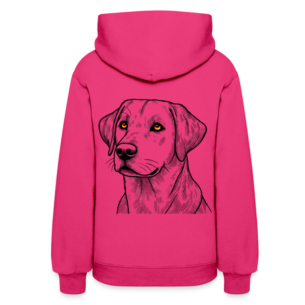 Women's Fine Line Labrador Graphic Hoodie with Logo - fuchsia