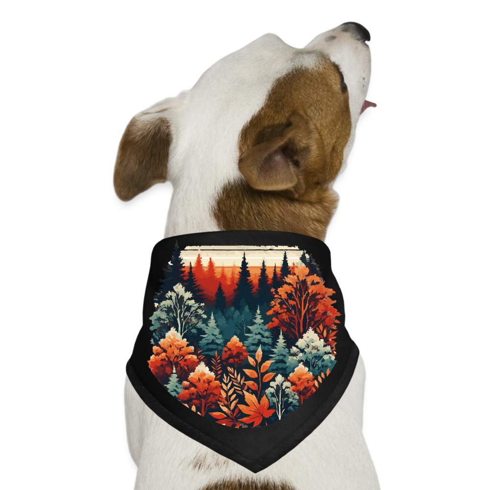 Autumn Leaves: Dog Bandana - black