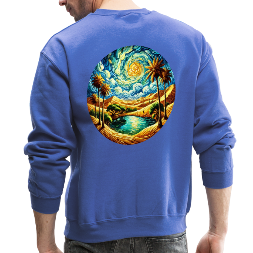 Desert Oasis Crewneck Sweatshirt with Logo - royal blue