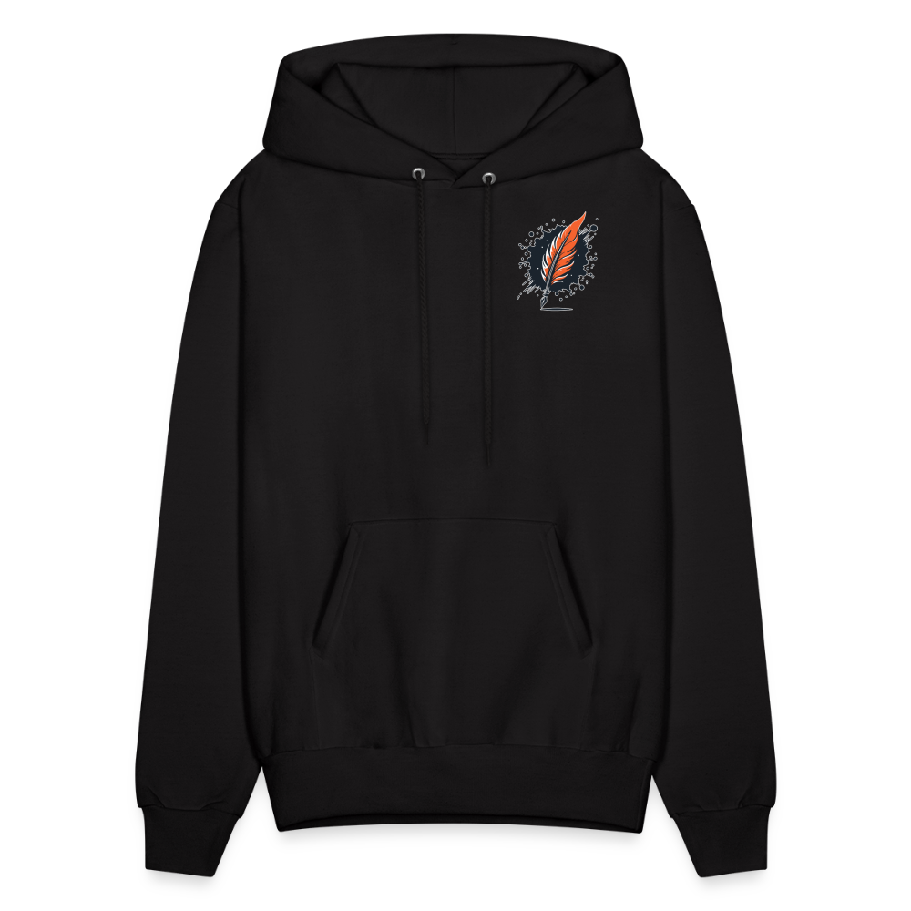 Men's Plain Hoodie with Logo - black