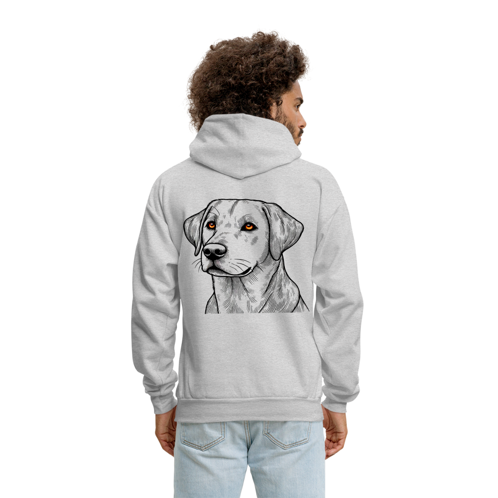 Men's Fine Line Labrador Graphic Hoodie with Logo - ash 