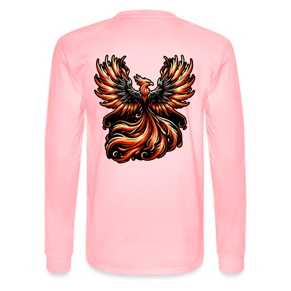 Men's Phoenix Graphic Long Sleeve Shirt with Logo - pink