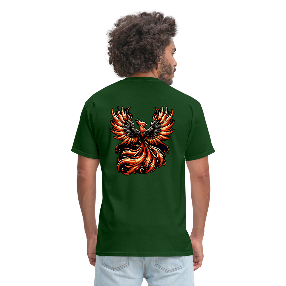 Phoenix Graphic Unisex Classic T-Shirt with Logo - forest green