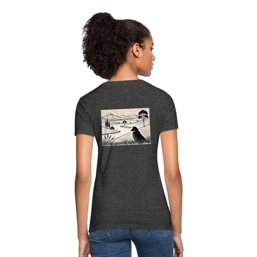 Women's Australian Shepherd Prairie T-Shirt with Logo - heather black