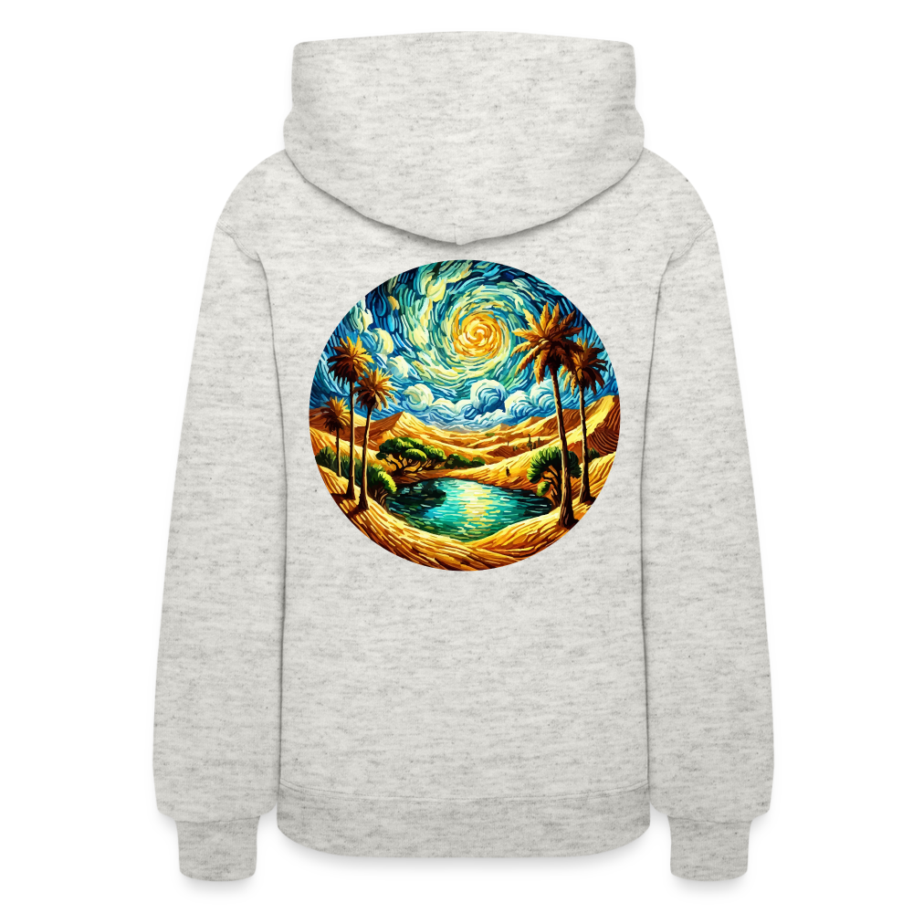 Women's Desert Oasis Graphic Hoodie with Logo - heather oatmeal