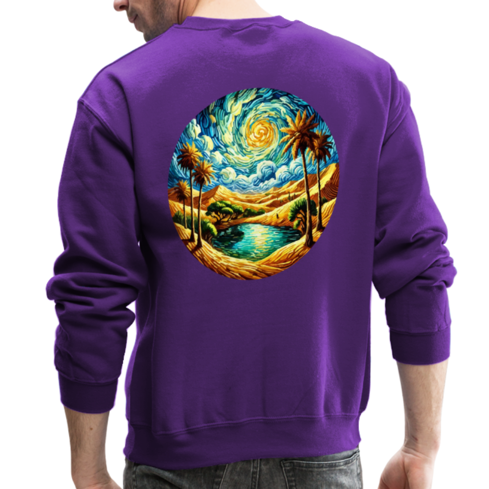 Desert Oasis Crewneck Sweatshirt with Logo - purple