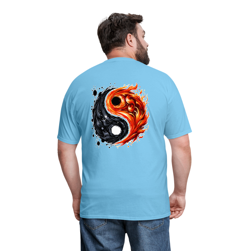 Official Yin and Yang Ink and Ember Unisex Classic T-Shirt with Logo - aquatic blue