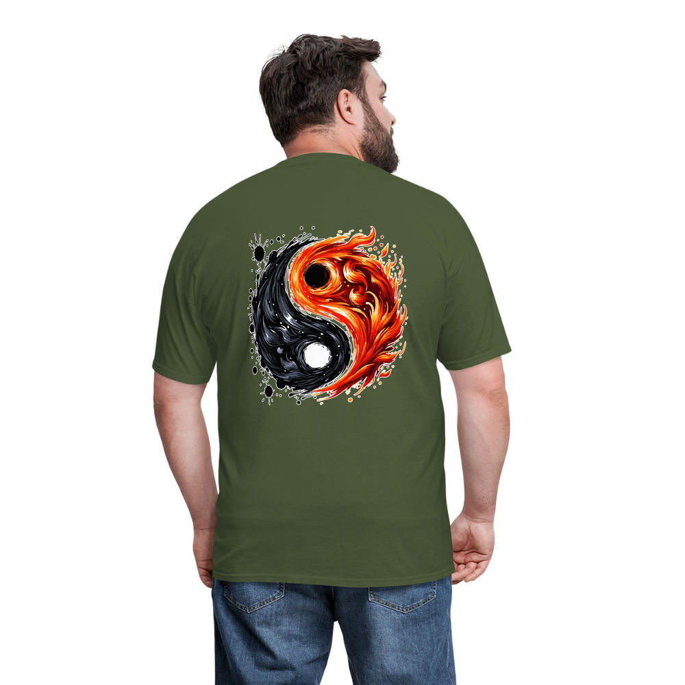 Official Yin and Yang Ink and Ember Unisex Classic T-Shirt with Logo - military green