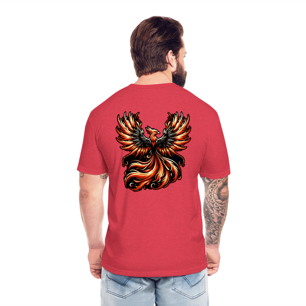 Phoenix Graphic Unisex Fitted Cotton/Poly T-Shirt with Logo - heather red