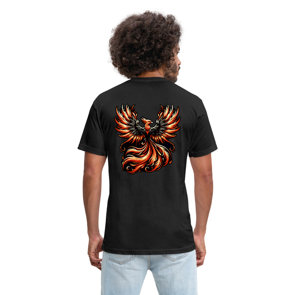 Phoenix Graphic Unisex Fitted Cotton/Poly T-Shirt with Logo - black