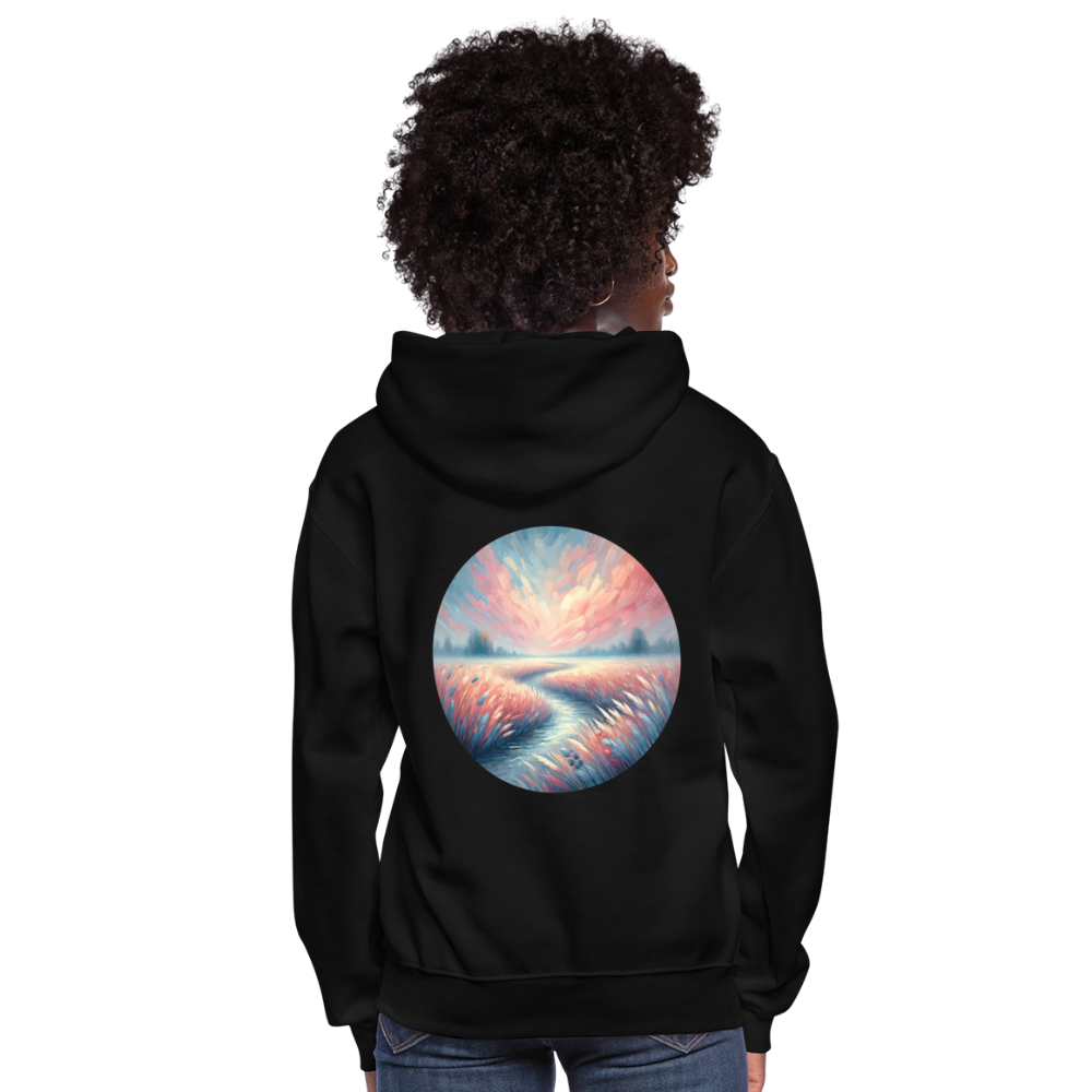 Women's River Meadow Graphic Hoodie with Logo - black