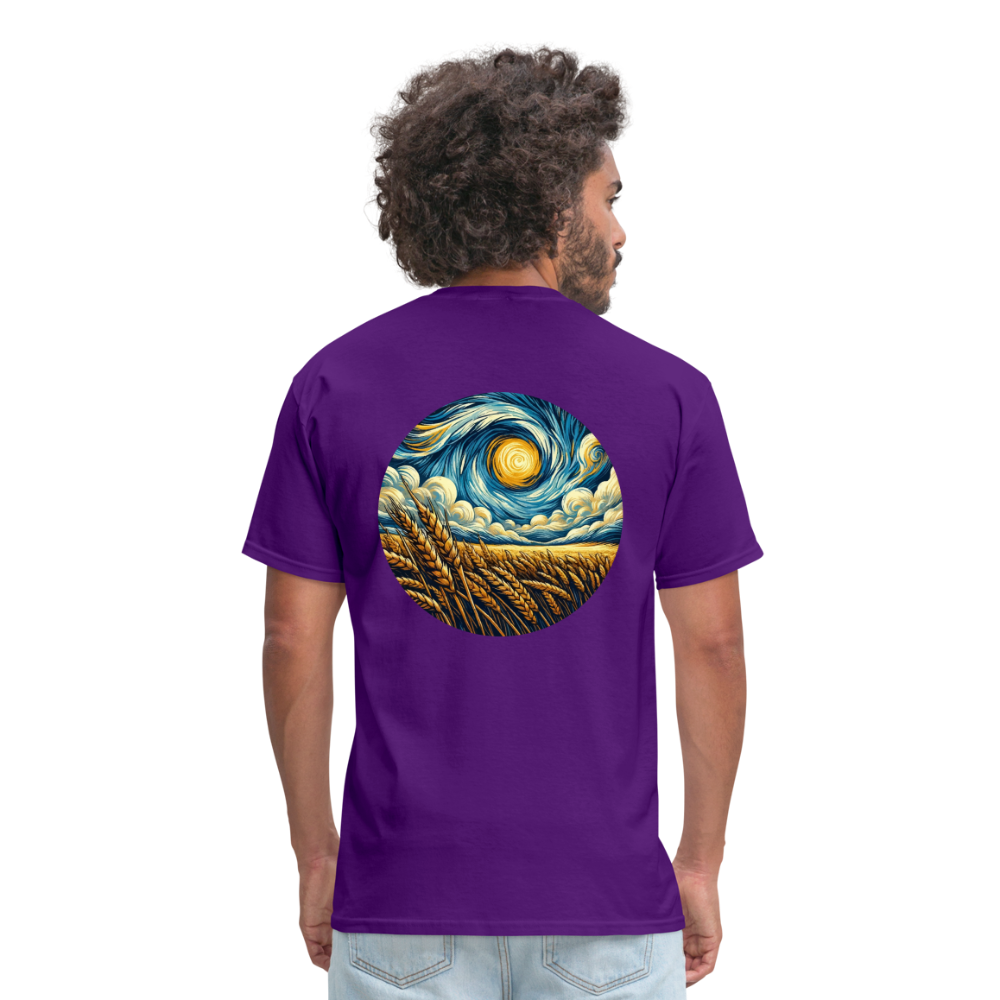 Wheat Field Graphic Unisex Classic T-Shirt with Logo - purple