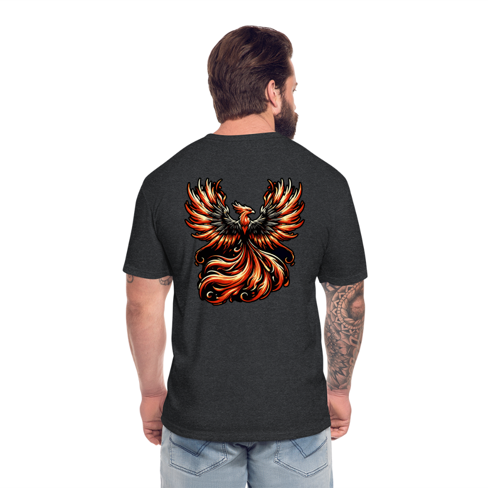 Phoenix Graphic Unisex Fitted Cotton/Poly T-Shirt with Logo - heather black