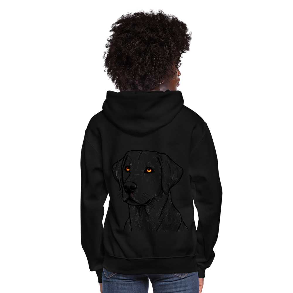 Women's Fine Line Labrador Graphic Hoodie with Logo - black