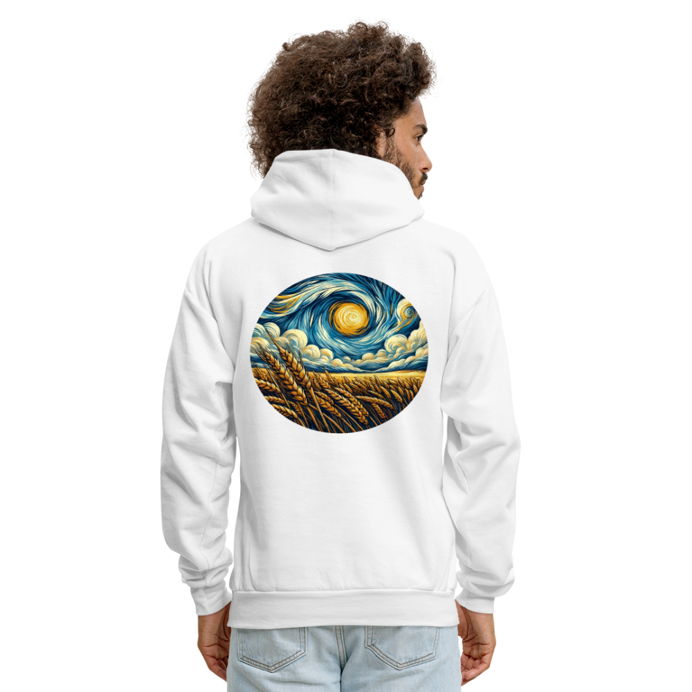 Men's Wheat Field Graphic Hoodie with Logo - white