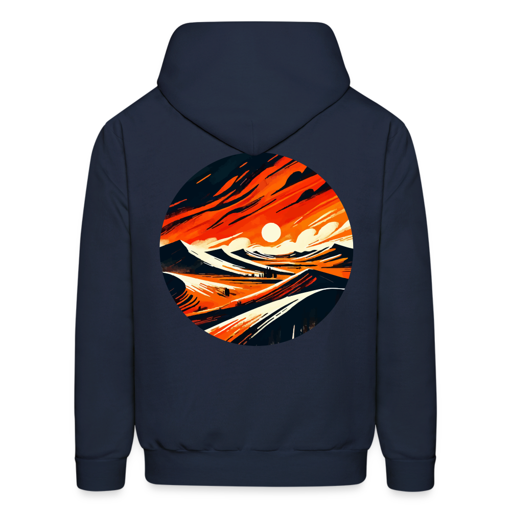 Men's Desert Dunes Graphic Hoodie with Logo - navy