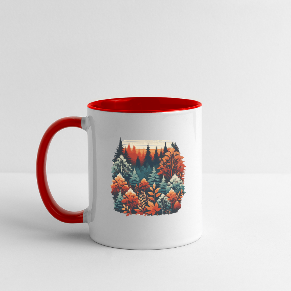 Autumn Leaves: Contrast Mug - white/red