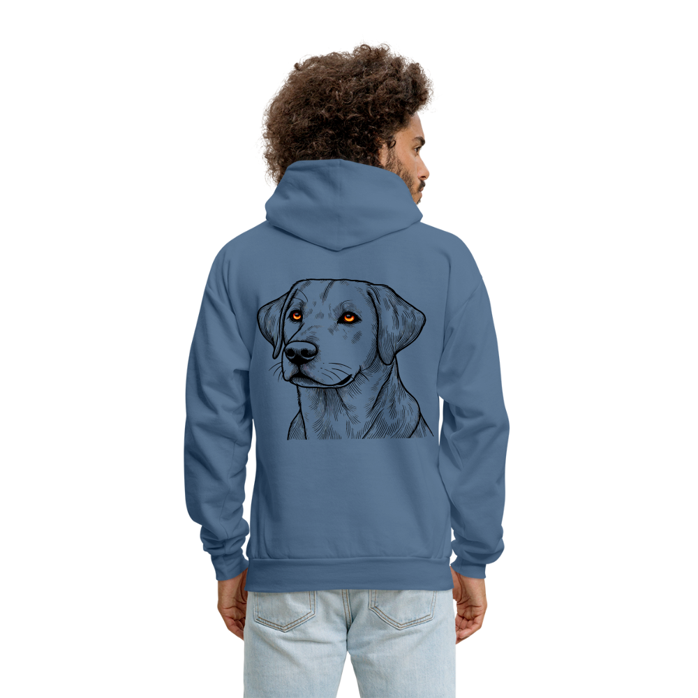 Men's Fine Line Labrador Graphic Hoodie with Logo - denim blue