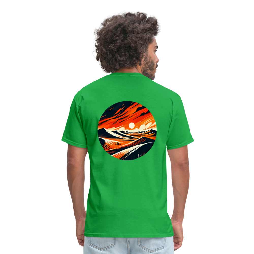 Desert Dunes Unisex Classic T-Shirt with Logo - bright green