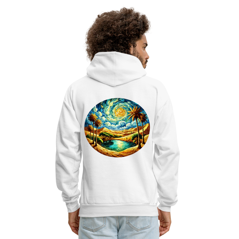 Men's Desert Oasis Graphic Hoodie with Logo - white