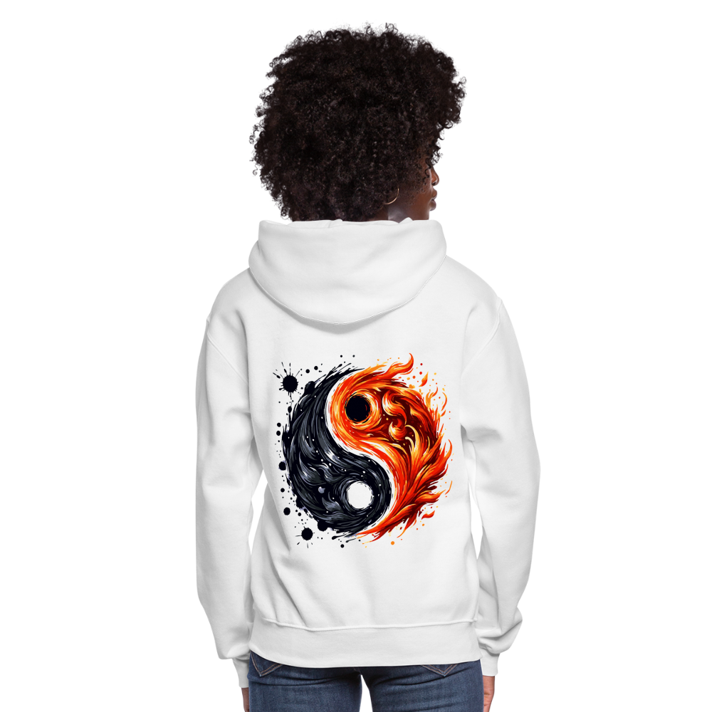 Women's Official Ink and Ember  Yin and Yang Hoodie with Logo - white