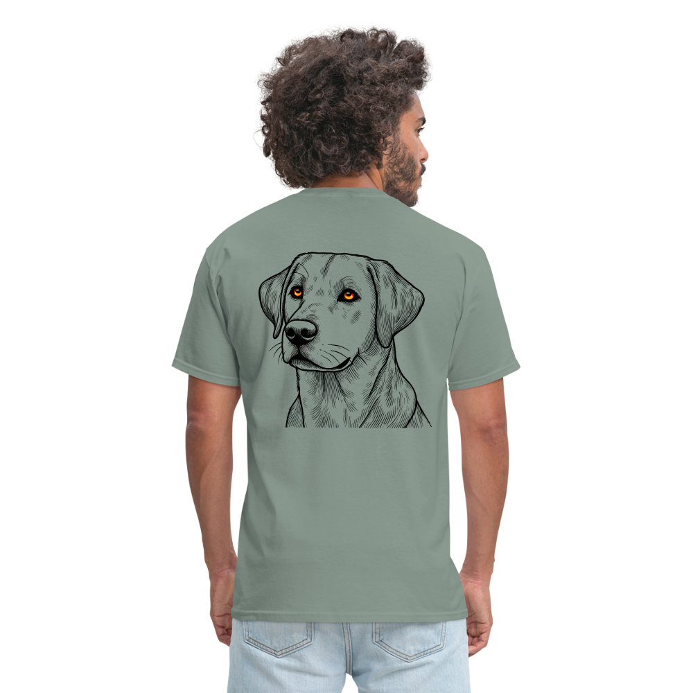 Fine Line Labrador Graphic Unisex Classic T-Shirt with Logo - sage