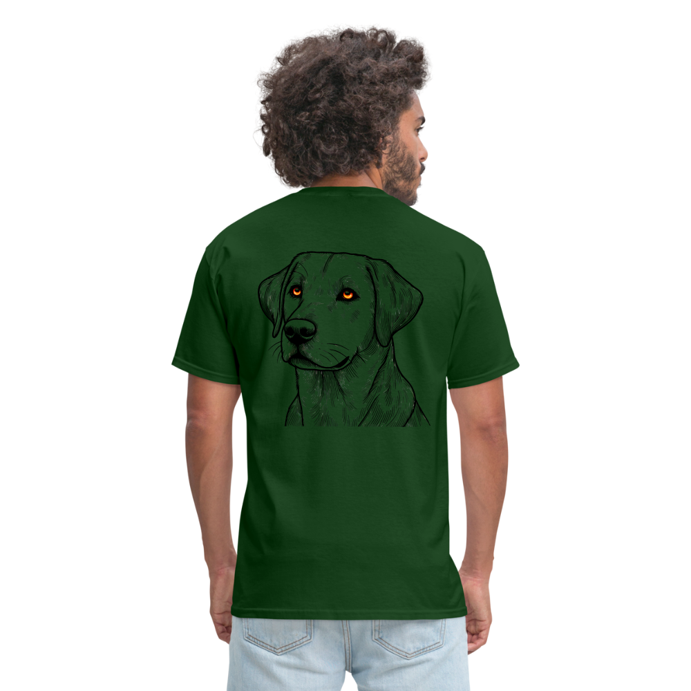 Fine Line Labrador Graphic Unisex Classic T-Shirt with Logo - forest green