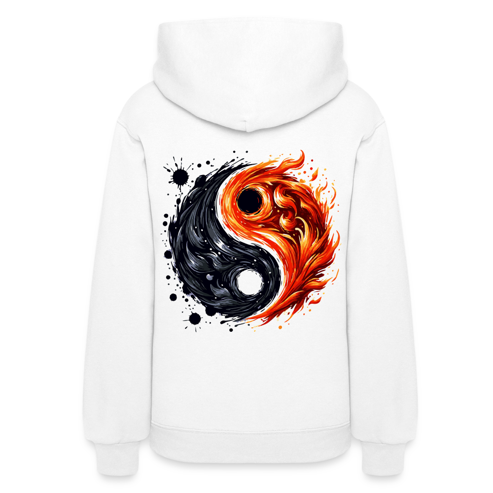 Women's Official Ink and Ember  Yin and Yang Hoodie with Logo - white