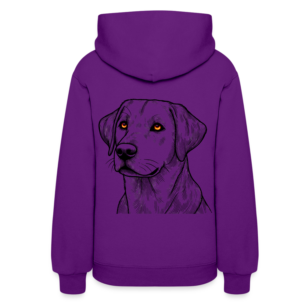 Women's Fine Line Labrador Graphic Hoodie with Logo - purple