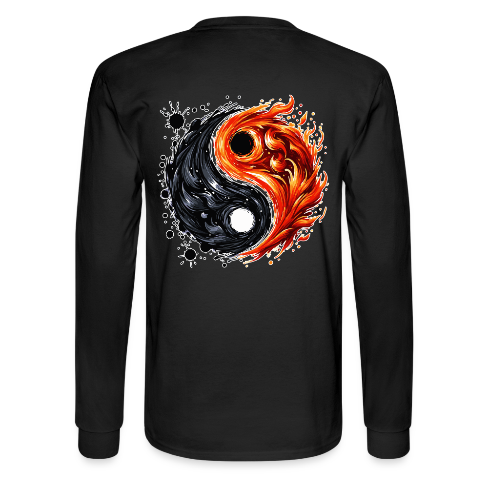 Men's Official Ink and Ember  Yin and Yang Long Sleeve Shirt with Logo - black