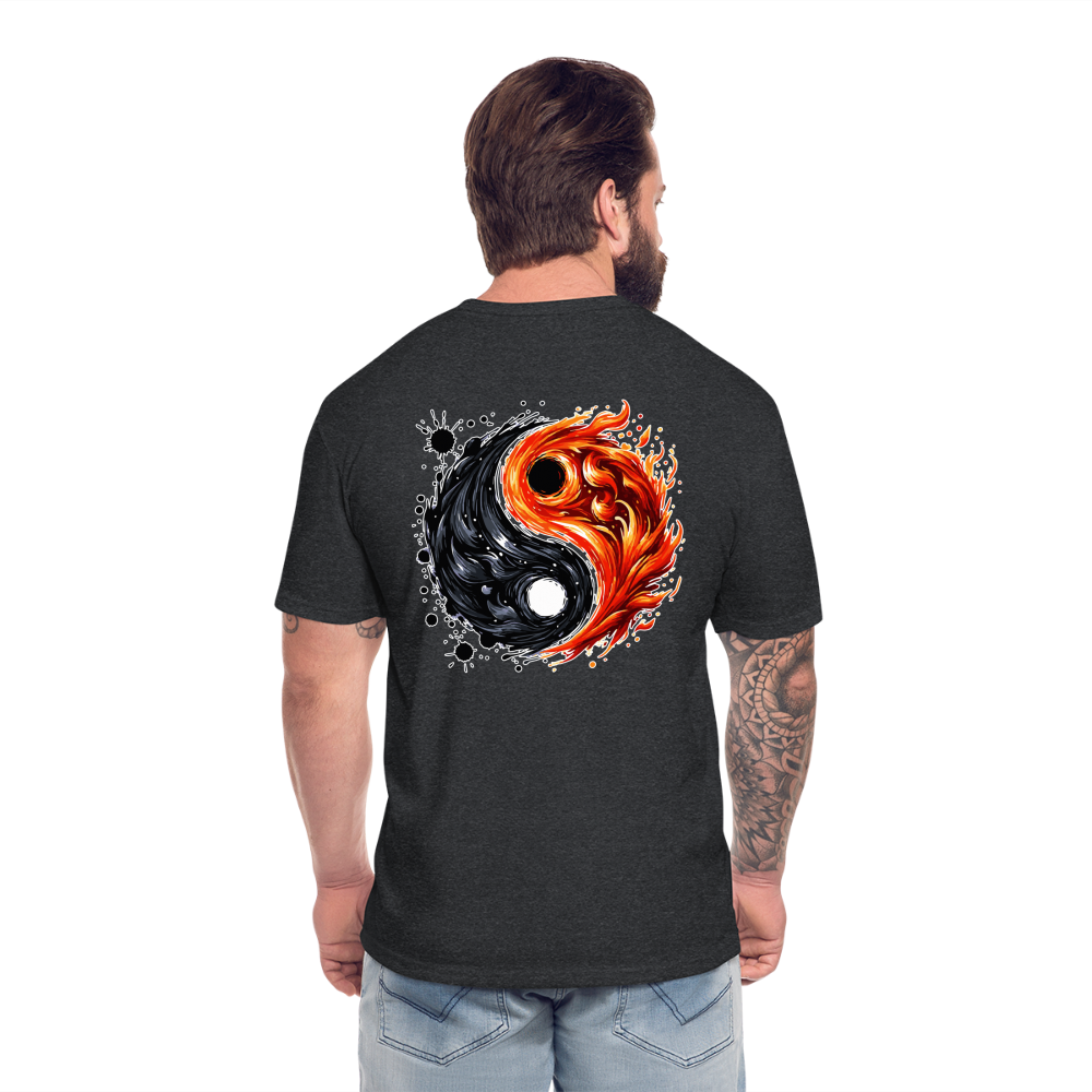 Official Ink and Ember  Yin and Yang Unisex Fitted Cotton/Poly T-Shirt with Logo - heather black