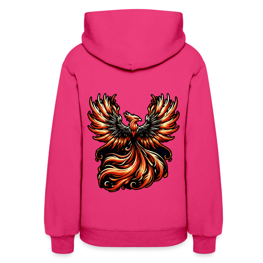 Women's Phoenix Graphic Hoodie with Logo - fuchsia