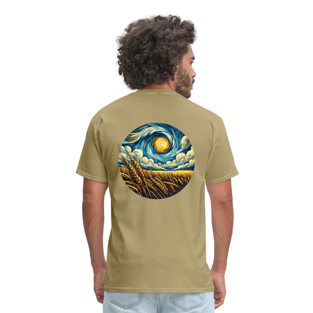 Wheat Field Graphic Unisex Classic T-Shirt with Logo - khaki