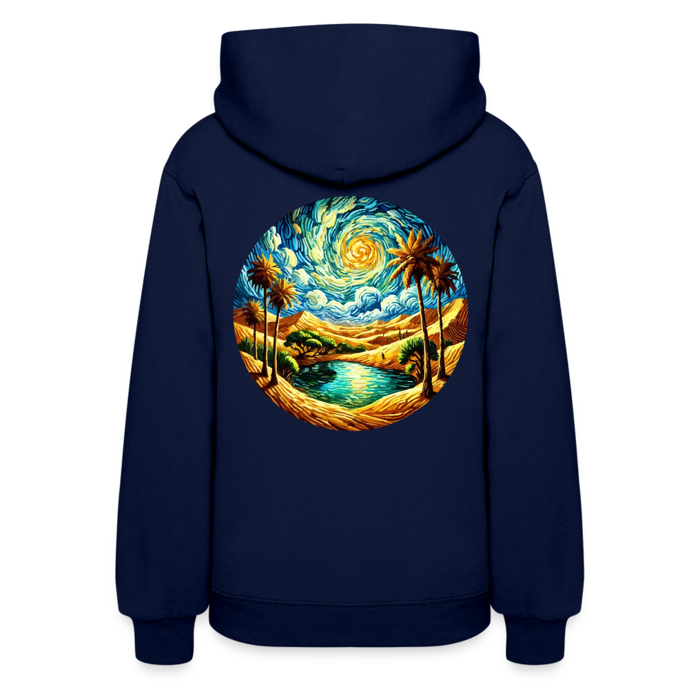 Women's Desert Oasis Graphic Hoodie with Logo - navy