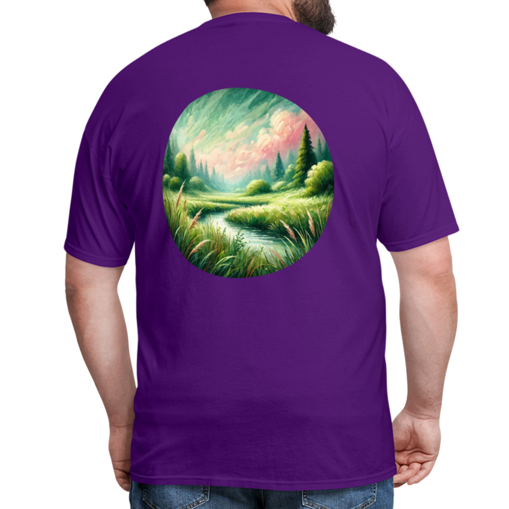 Meadow Graphic Unisex Classic T-Shirt with Logo - purple