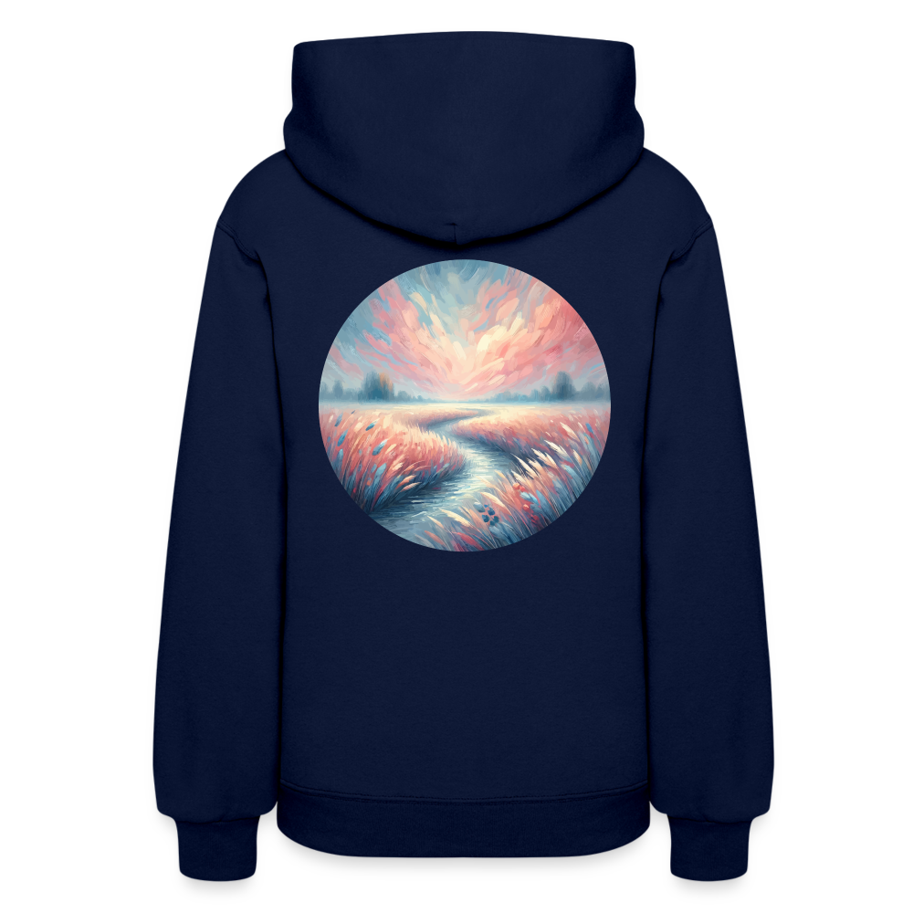 Women's River Meadow Graphic Hoodie with Logo - navy