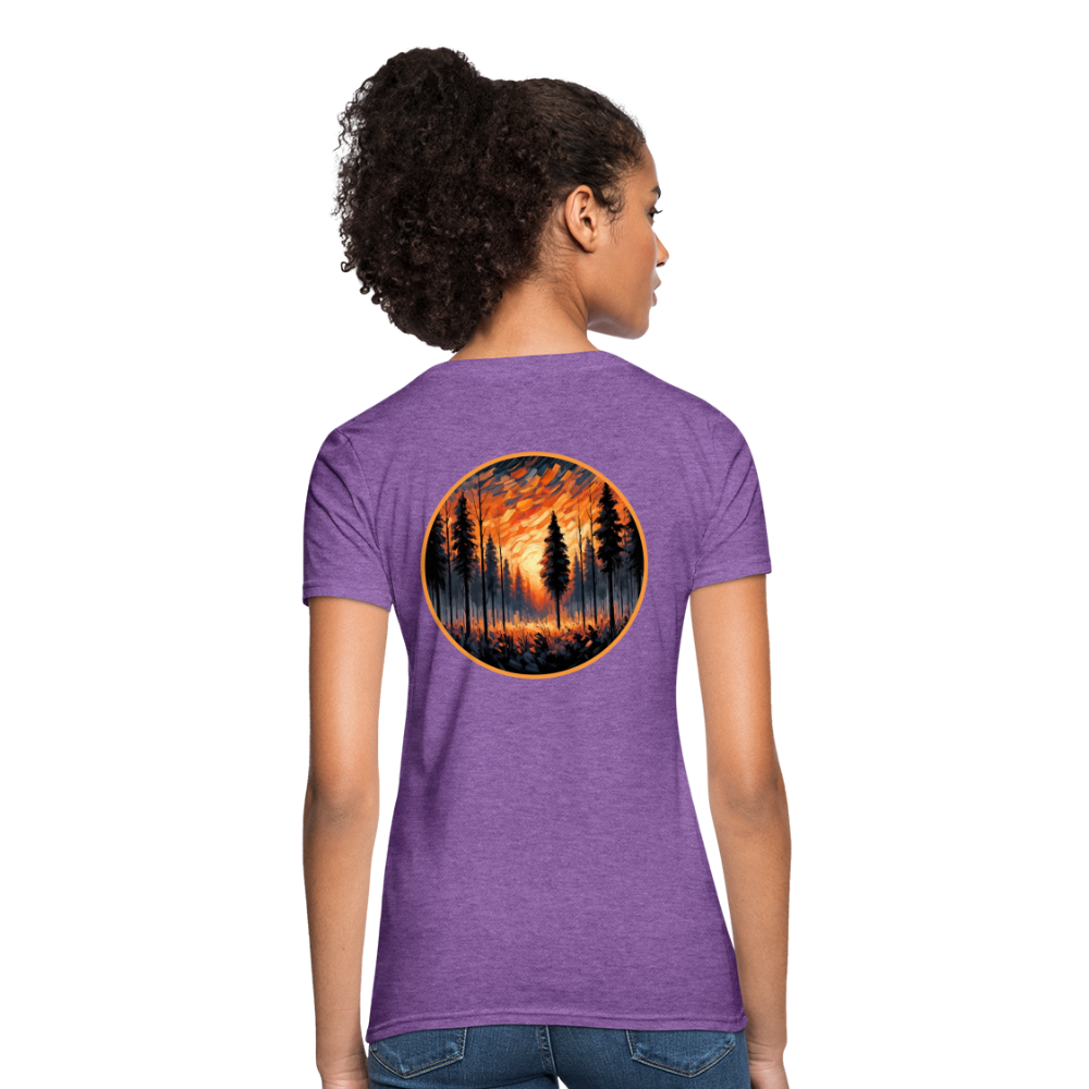 Women's Orange Forest Sunset T-Shirt with Logo - purple heather