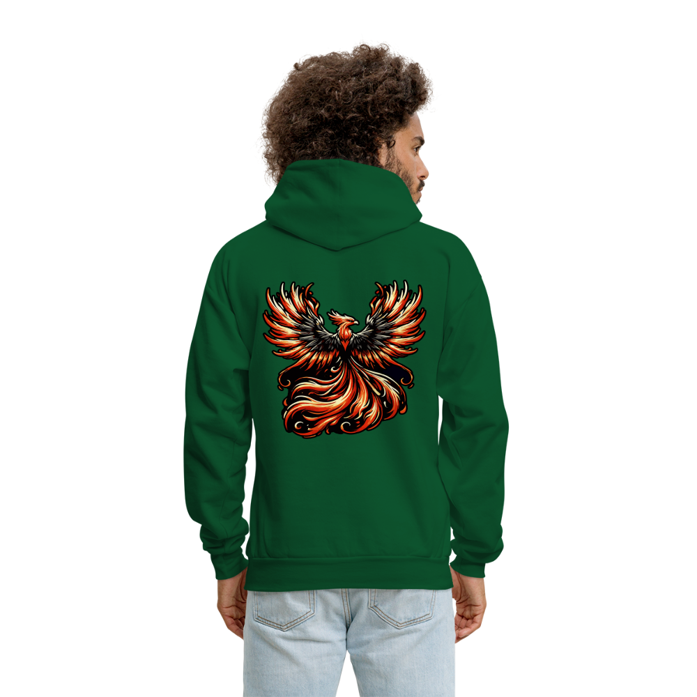 Men's Phoenix Graphic Hoodie with Logo - forest green