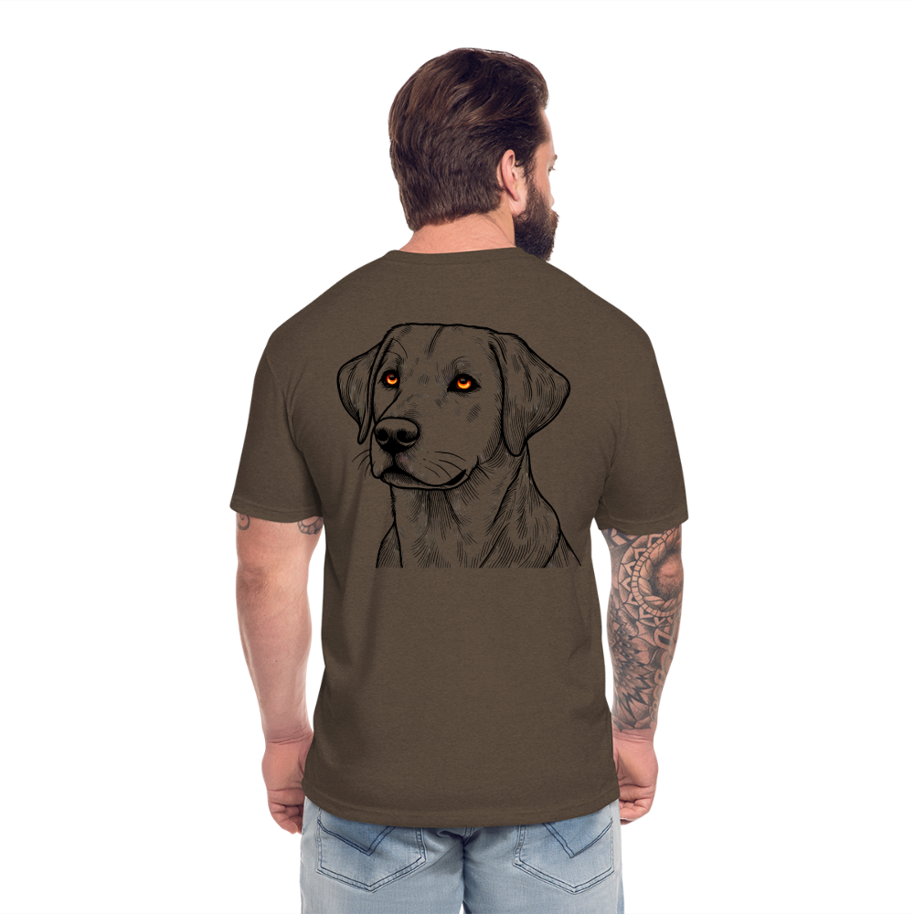 Fine Line Labrador Graphic Unisex Fitted Cotton/Poly T-Shirt with Logo - heather espresso