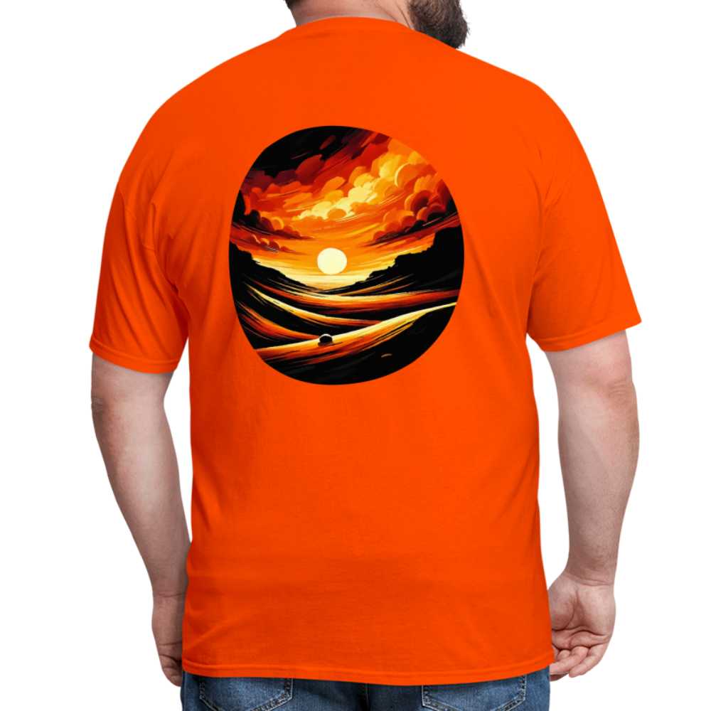 Desert Sunset Graphic Unisex Classic T-Shirt with Logo - orange