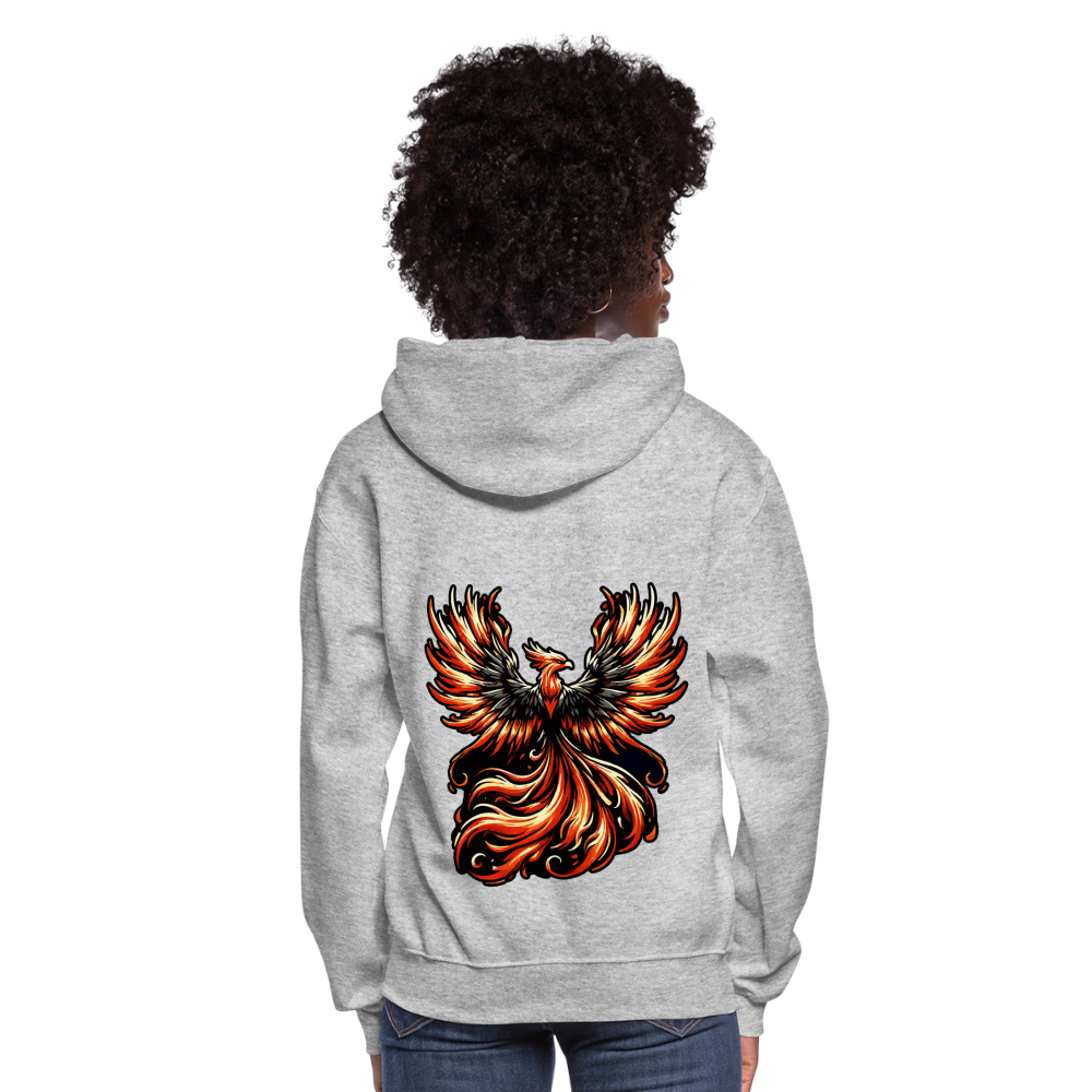 Women's Phoenix Graphic Hoodie with Logo - heather gray