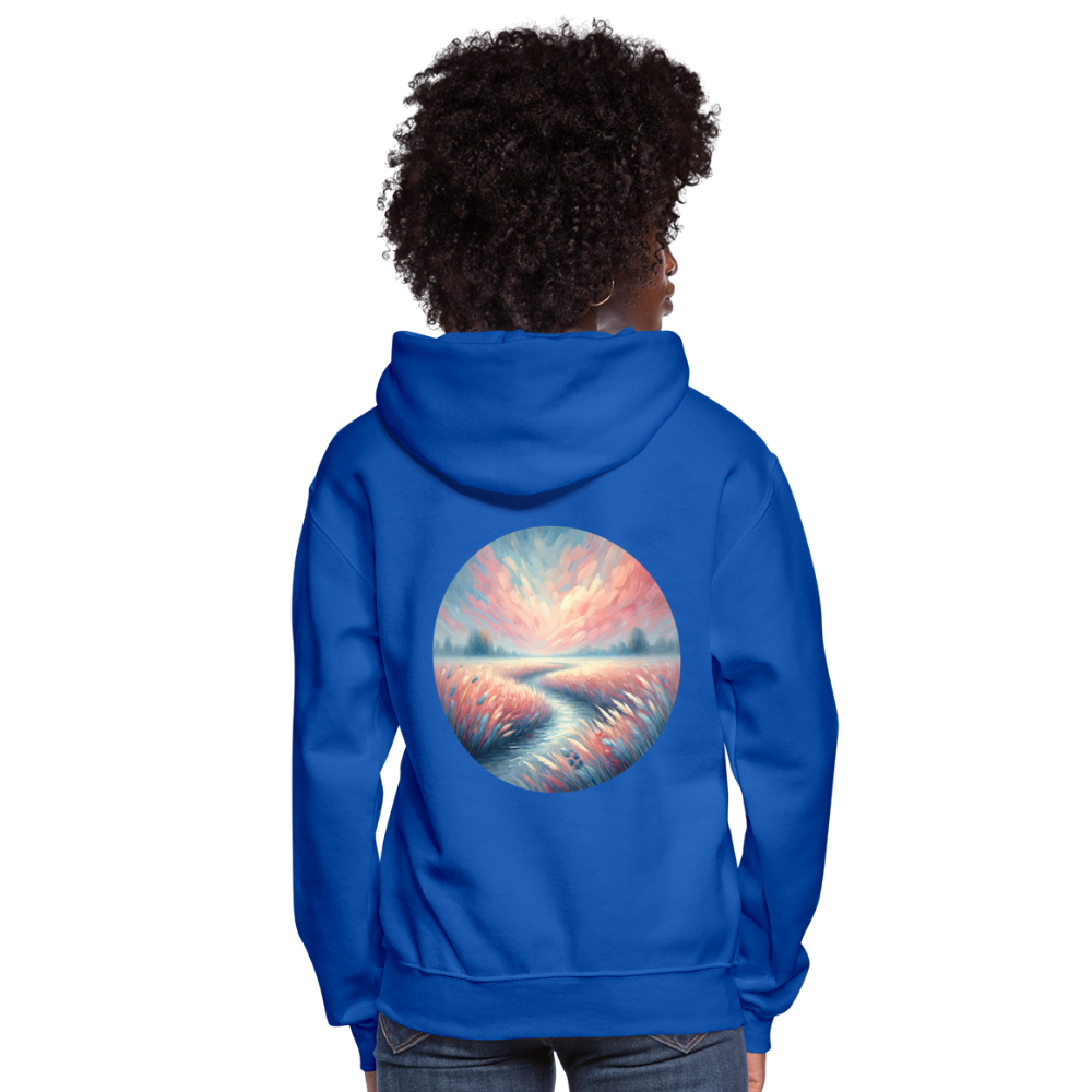 Women's River Meadow Graphic Hoodie with Logo - royal blue