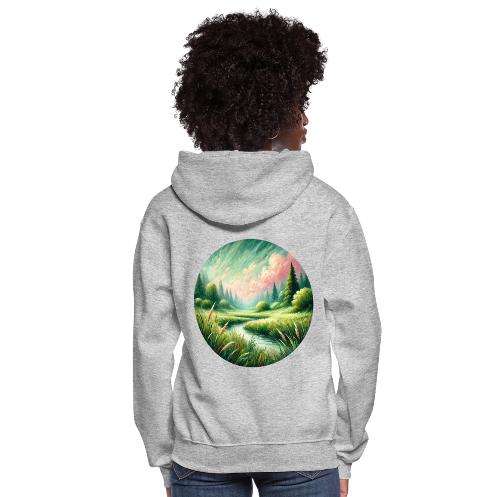 Women's Meadow Graphic Hoodie with Logo - heather gray