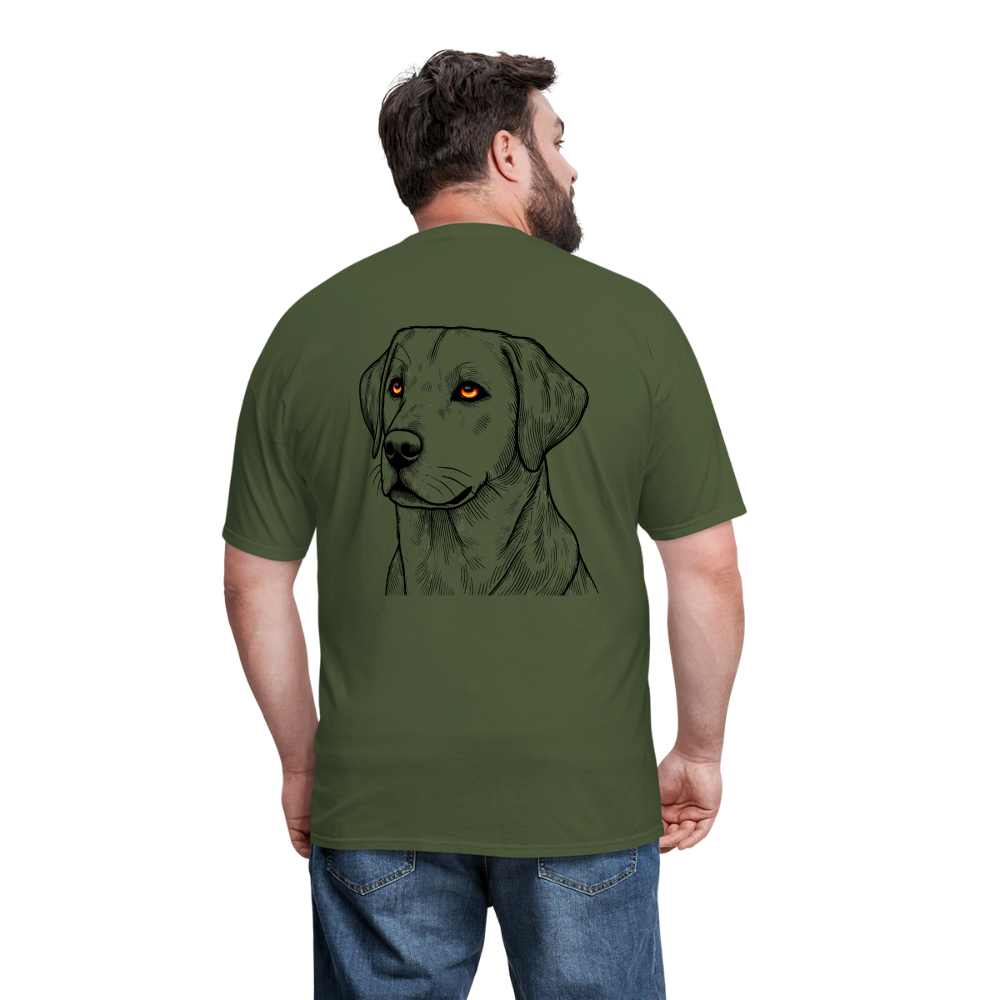 Fine Line Labrador Graphic Unisex Classic T-Shirt with Logo - military green