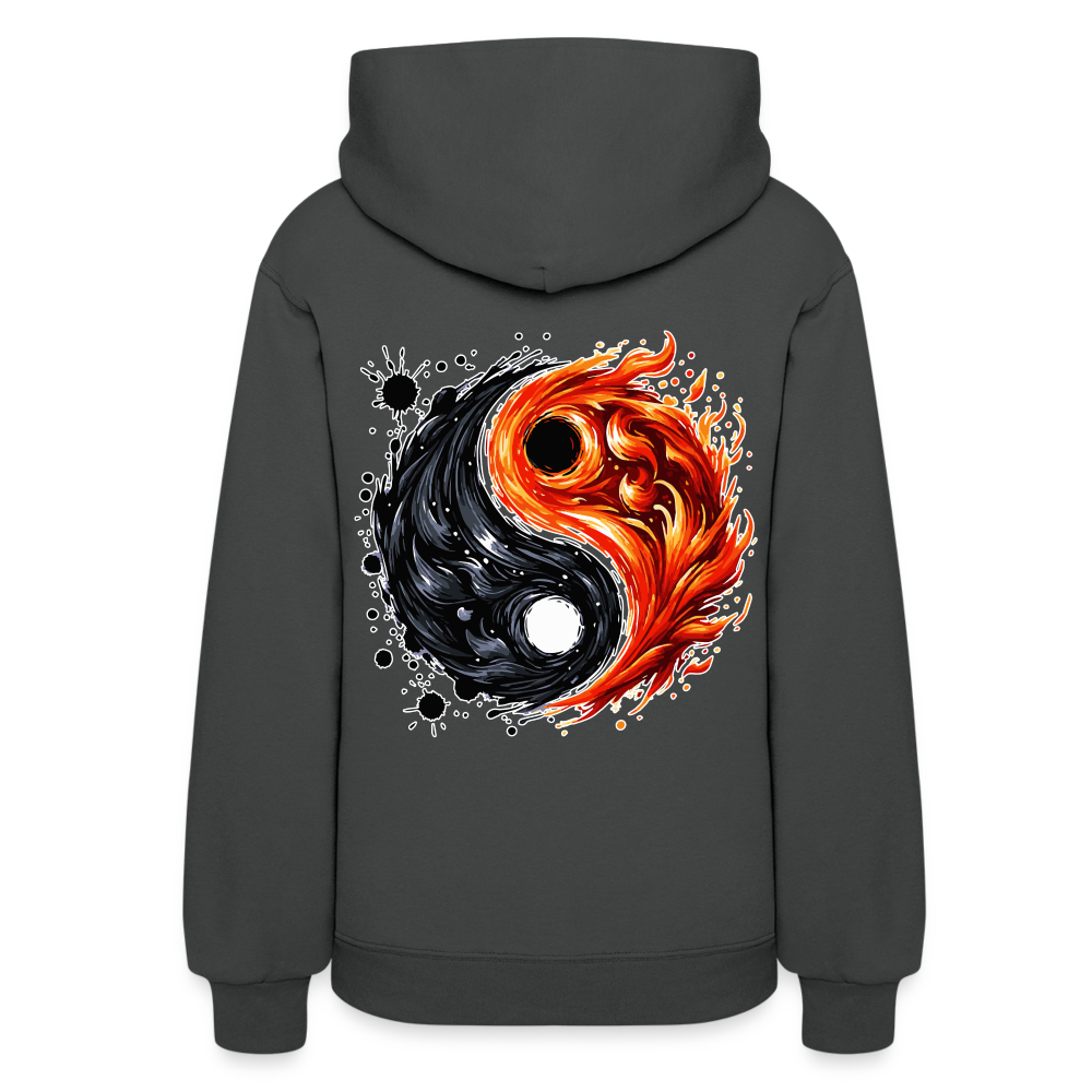 Women's Official Ink and Ember  Yin and Yang Hoodie with Logo - asphalt