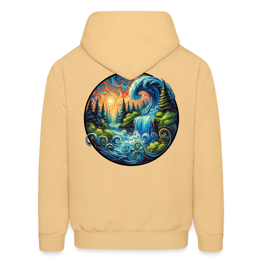 Men's Waterfall Graphic Hoodie with Logo - light yellow